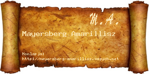 Mayersberg Amarillisz névjegykártya